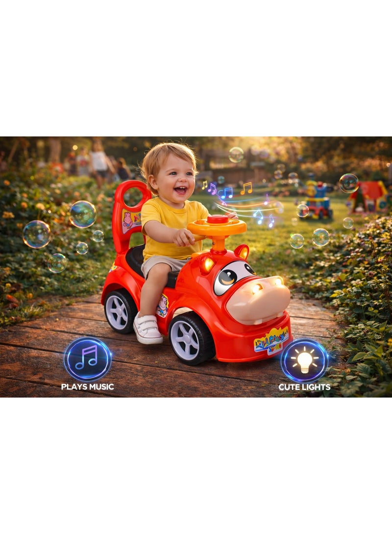 StarMarz  Premium Animal Ride-On Car – Foot-to-Floor Push Car with Cute Cartoon Design & Backrest – Toddlers (1–5 Years), Red - Image 2
